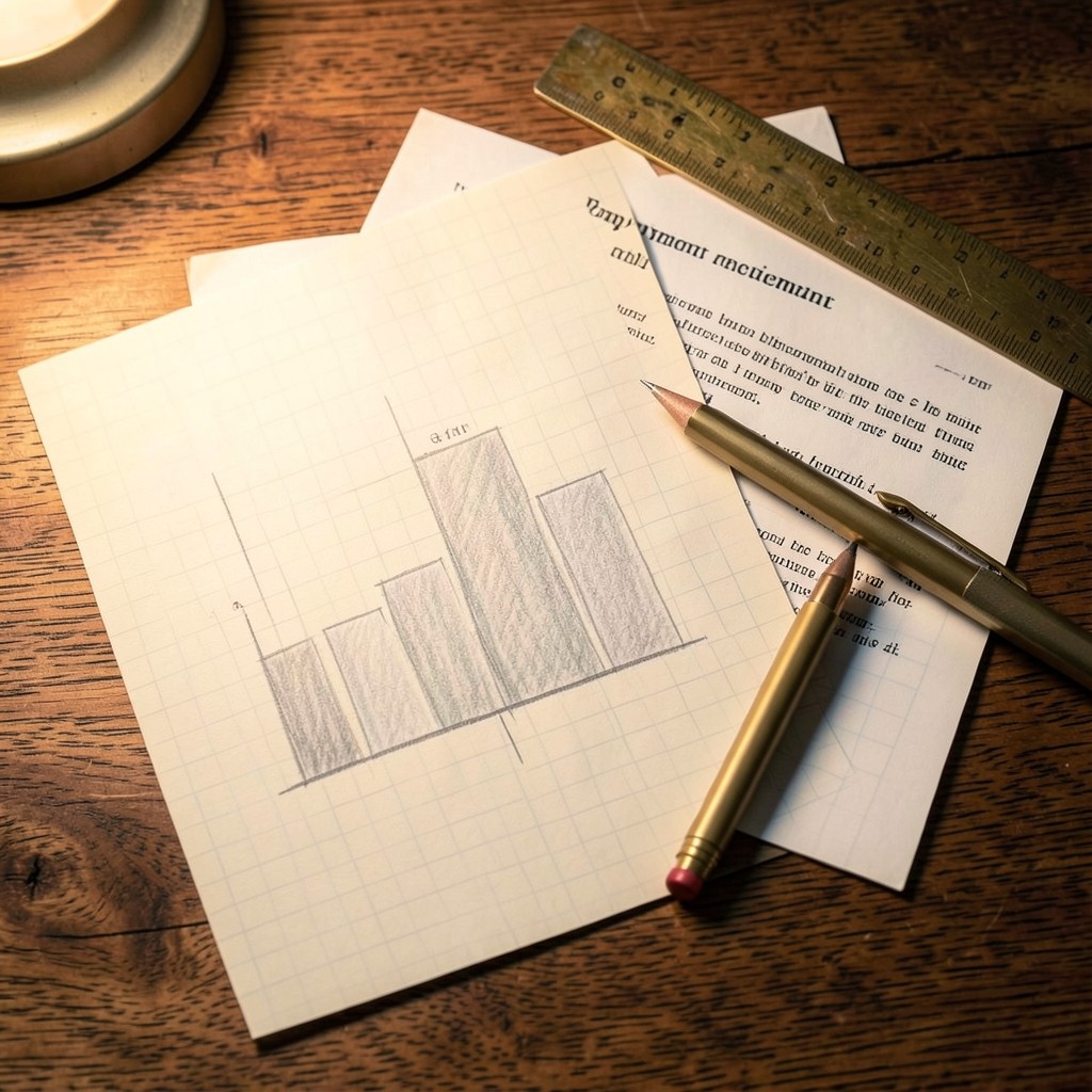 Graphique de rémunération dessiné à la main à côté d'un contrat de travail